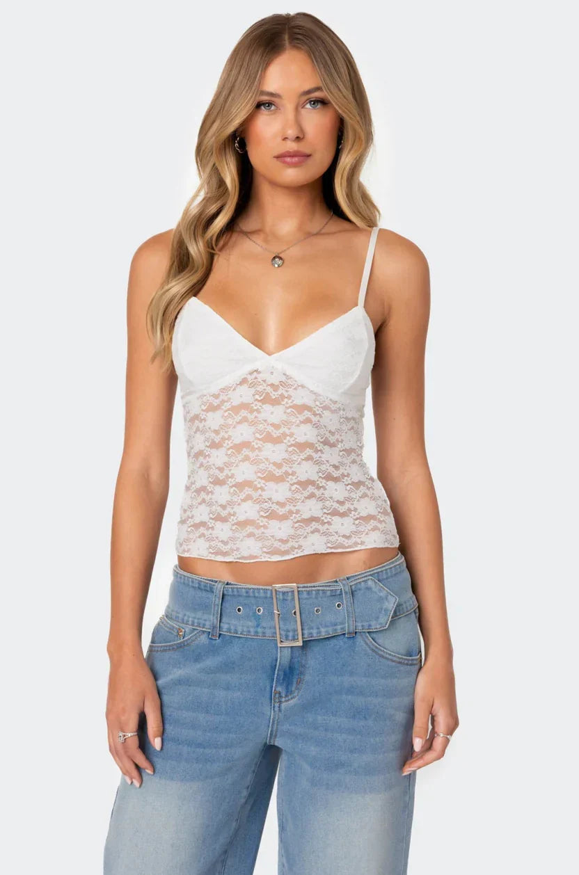 Azalea | Sheer Lace Top