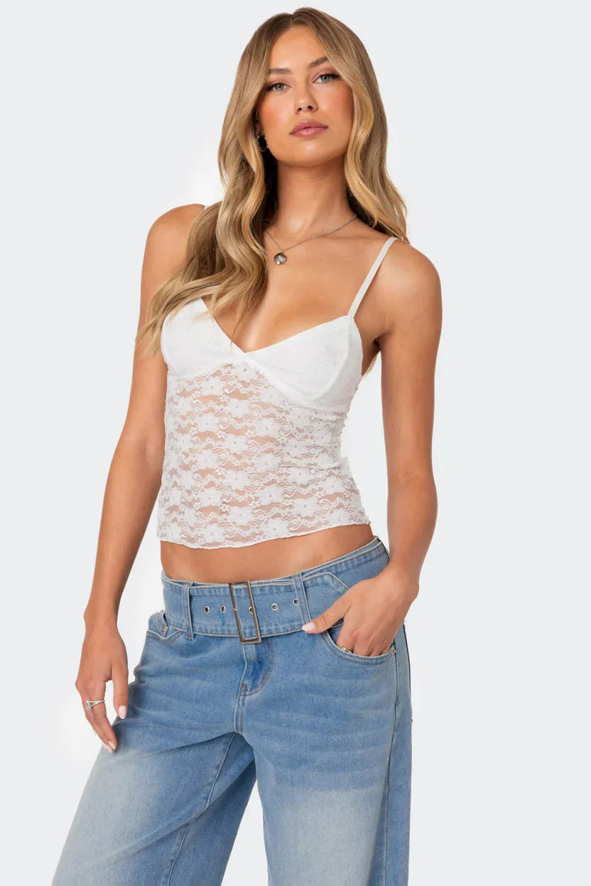 Azalea | Sheer Lace Top