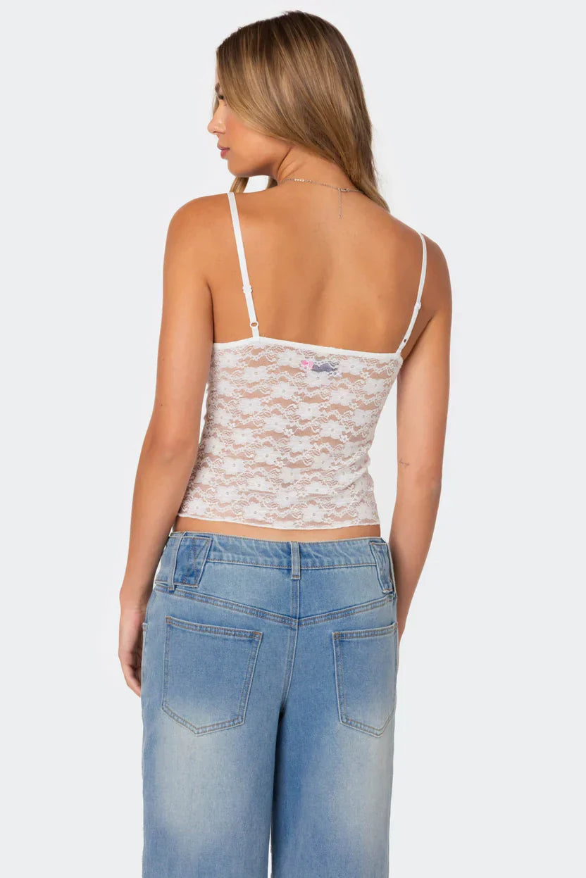Azalea | Sheer Lace Top
