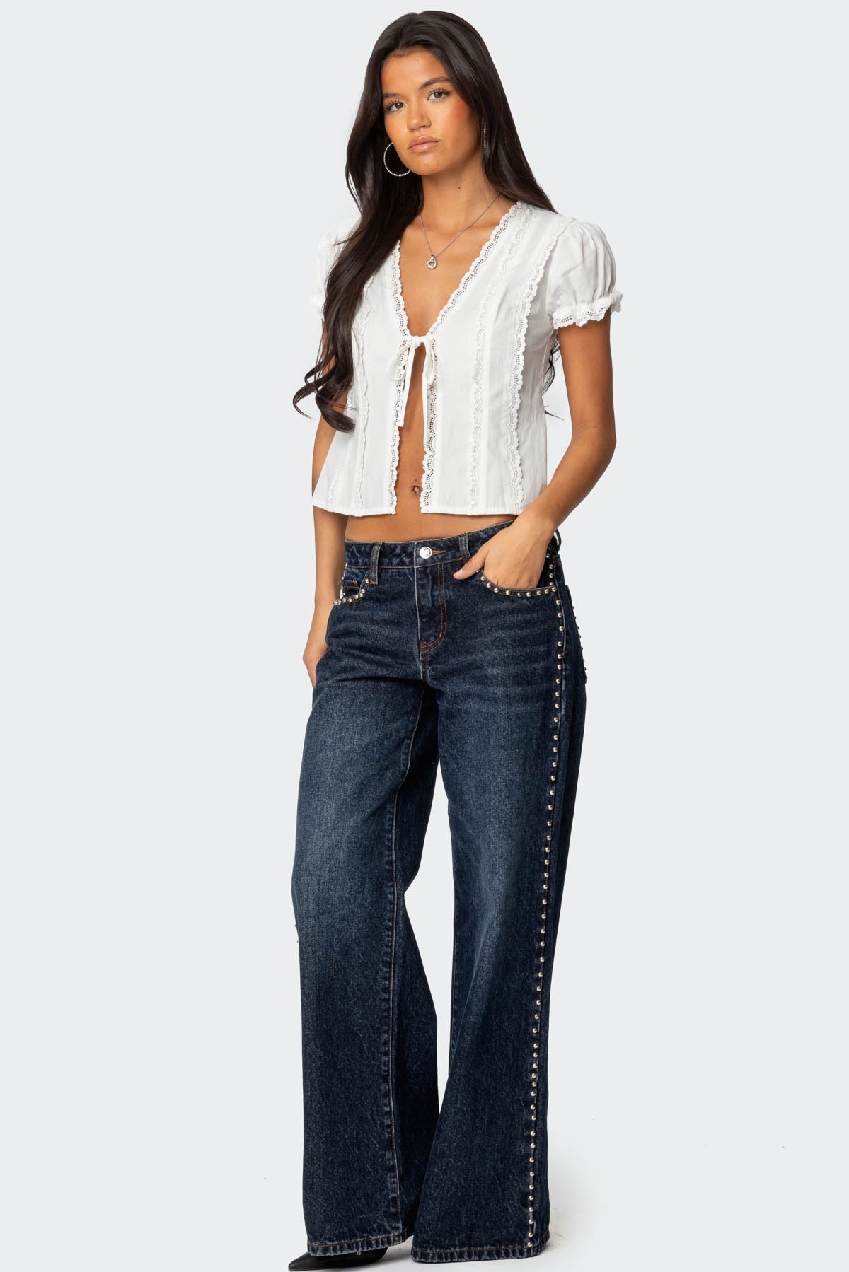 Clementine | Lace Tie Top