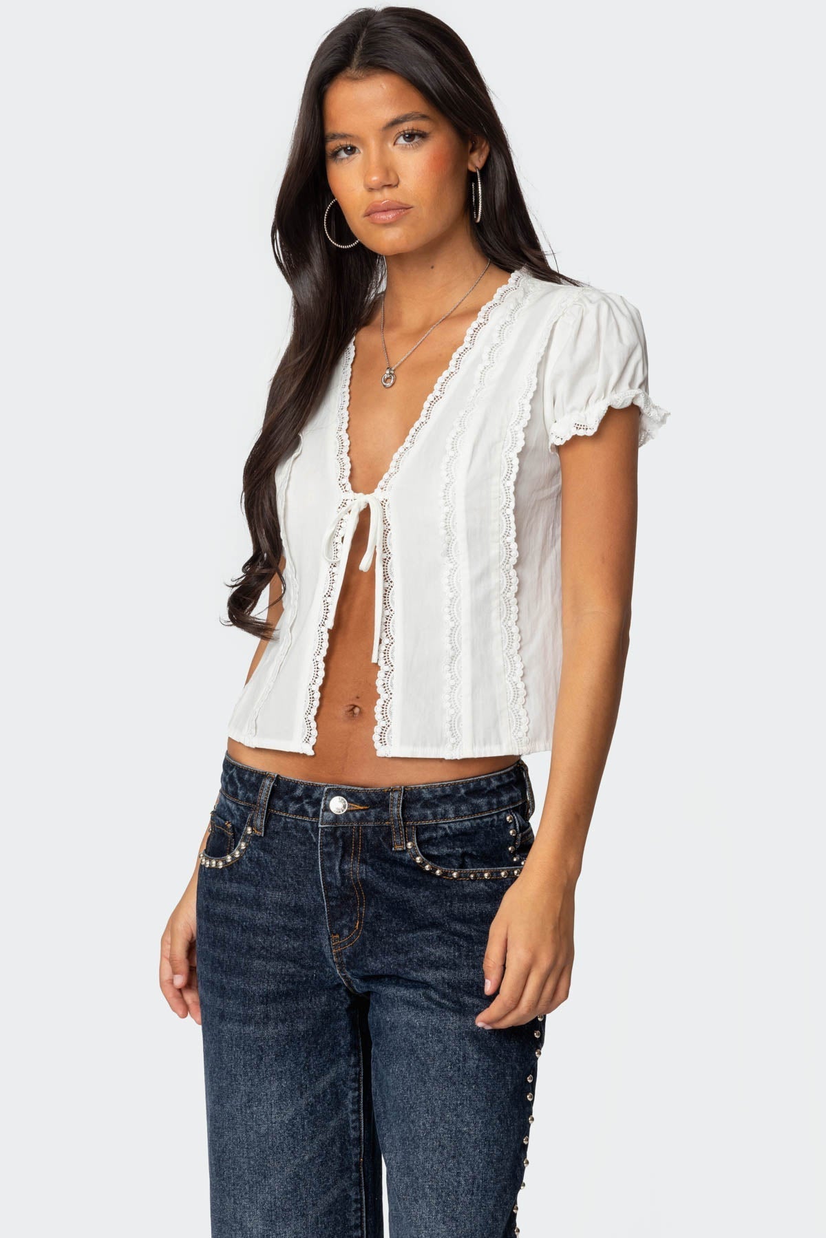 Clementine | Lace Tie Top
